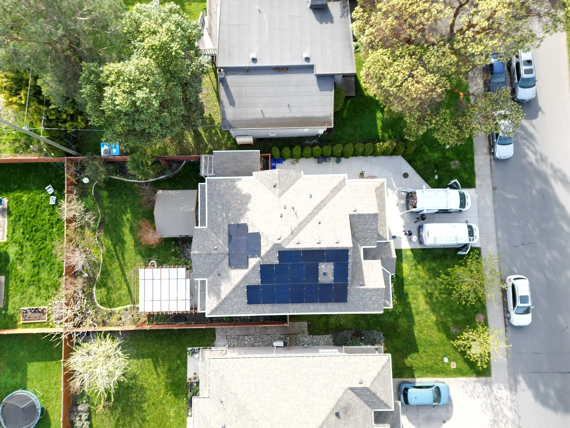 solar panels on residential rooftop